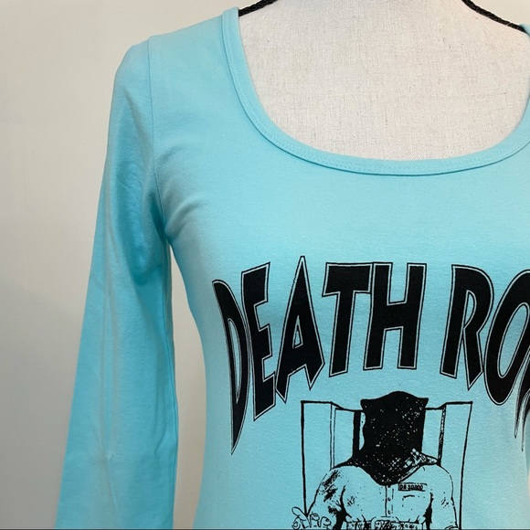 Jennifer Adams Death Row Records Square Neckline Top Color Baby Blue. Size S - Picture 4 of 9